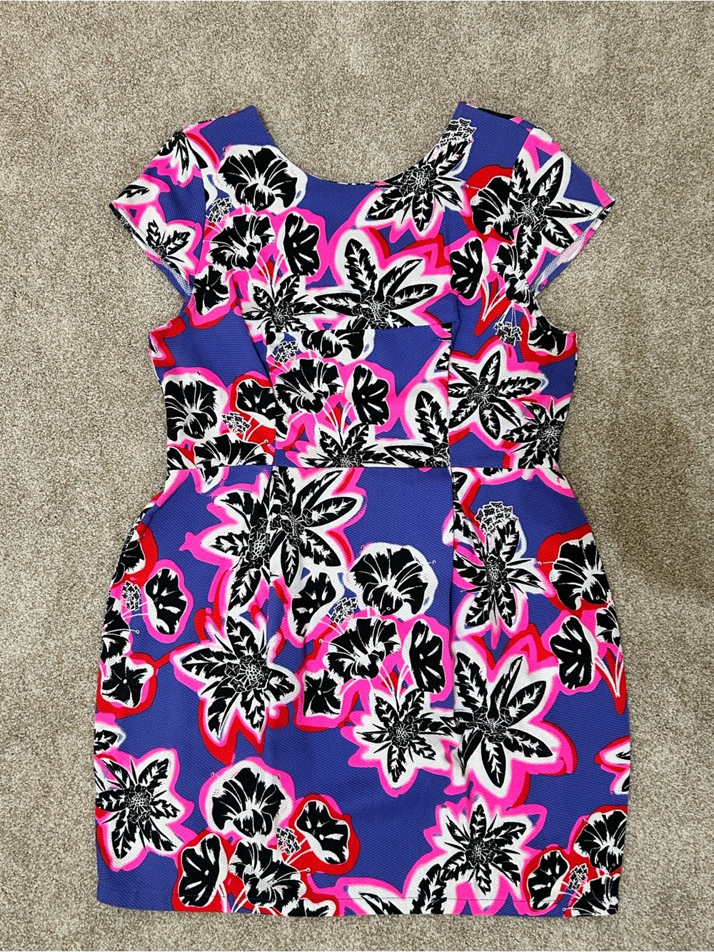 Nasty Gal Electric Lazy Land Dress with Pink & Black Floral Pattern size XL
